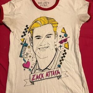 Mighty Fine Men's White and Red Graphic T-Shirt